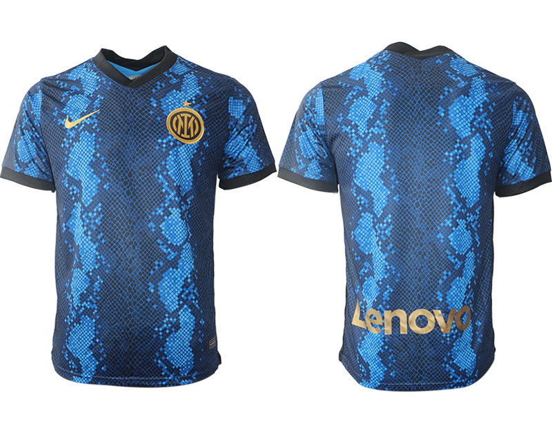 Men 2021-2022 Club Inter Milan home blue aaa versio blank Nike Soccer Jersey->inter milan jersey->Soccer Club Jersey